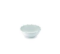 Zafferano Striche Ensaladera de Porcelana, Diámetro 210 mm, Decoración Pois Aguamarina, Apto para Lavavajillas Hasta 60°, Juego de 2 Piezas