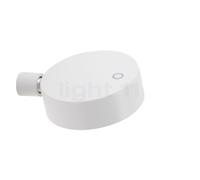 Zafferano Super O, lámpara recargable LED con soporte mural fijo, blanco mate