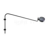 Zafferano Super O, lámpara recargable LED con soporte mural giratorio, negro mate