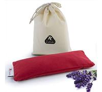 ZAFUKI Almohadilla Relajante para Ojos (22 x 8,5cm) - con saquito Tela para guardarlo - Ideal para la práctica de savasan en Yoga, Relleno de Semillas y Flor de Lavanda.