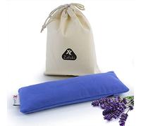 ZAFUKI Almohadilla Relajante para Ojos (22 x 8,5cm) - con saquito Tela para guardarlo - Ideal para la práctica de savasan en Yoga, Relleno de Semillas y Flor de Lavanda.
