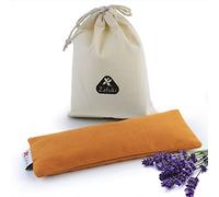 ZAFUKI Almohadilla Relajante para Ojos (22 x 8,5cm) - con saquito Tela para guardarlo - Ideal para la práctica de savasan en Yoga, Relleno de Semillas y Flor de Lavanda.