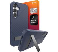 ZAGG Denali - Funda para Samsung Galaxy S25+ con soporte, protección contra caídas de 16 pies, con infusión de grafeno, compatible con carga inalámbrica, diseño resistente de doble capa, azul marino