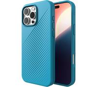 ZAGG Funda Luxe Snap para iPhone 16 Pro Max, carga inalámbrica MagSafe, protección contra caídas de 10 pies, ecológica, reforzada con grafeno, diseño ondulado, azul río