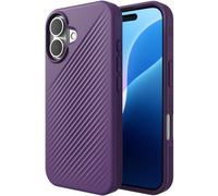 ZAGG Luxe Snap - Funda para iPhone 16, carga inalámbrica, protección contra caídas de 10 pies, ecológica, reforzada con grafeno, diseño ondulado, color morado uva