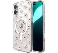 ZAGG Milan Snap - Funda para iPhone 16 Plus, diseño floral en base transparente, compatible con MagSafe, protección contra caídas de 13 pies, materiales ecológicos, reforzado con grafeno para mayor