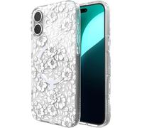ZAGG Milan Snap - Funda para iPhone 16 Plus, diseño floral en base transparente, compatible con MagSafe y carga inalámbrica, protección contra caídas de 13 pies, materiales ecológicos, reforzado con