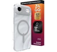 ZAGG Milan Snap - Funda para iPhone Air, diseño de espiral de purpurina plateada, funda reforzada con grafeno con protección contra caídas (13 pies), bordes texturizados y diseño brillante, compatible