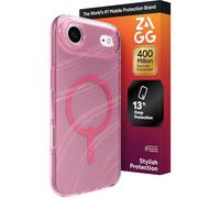 ZAGG Milan Snap - Funda para iPhone Air - Onda brillante rosa, funda de teléfono reforzada con grafeno con protección contra caídas (4 m), bordes texturizados y diseño brillante, compatible con carga