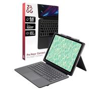 ZAGG Pro Keys Connect - Funda con Teclado para iPad Pro de 11 Pulgadas (M4), Teclado de conexión Directa USB-C con trackpad, Teclas retroiluminadas Desmontables, protección contra caídas de 6.5 pies