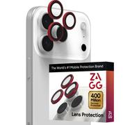 ZAGG Protector de lente de cαmara para iPhone para modelos iPhone 17/16/15 Pro y Pro Max - Anillo de cαmara rosa Mαxima protecciσn contra impacto