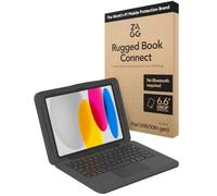 ZAGG Rugged Book Connect - Funda para iPad de 11 Pulgadas (A16) / 10.9 Pulgadas (Gen 10) - Funda con Teclado para Aula, protección contra caídas de 6.5 pies, conexión Directa USB-C, trackpad