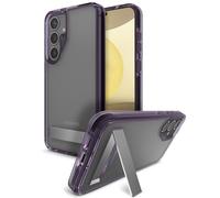 ZAGG Santa Cruz - Funda para Samsung Galaxy S24+ con soporte, mejorada con grafeno, resistente a caídas hasta 13 pies, ultrafina, transparente con detalles de color, morado uva