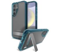 ZAGG Santa Cruz - Funda para Samsung Galaxy S24 con soporte, mejorada con grafeno, resistente a caídas hasta 13 pies, ultrafina, transparente con detalles de color, azul vibrante