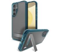 ZAGG Santa Cruz - Funda para Samsung Galaxy S24+ con soporte, mejorada con grafeno, resistente a caídas hasta 13 pies, ultrafina, transparente con detalles de color, azul vibrante