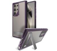 ZAGG Santa Cruz - Funda para Samsung Galaxy S24 Ultra con soporte, mejorada con grafeno, resistente a caídas hasta 13 pies, ultradelgada, funda transparente con detalles de color, morado uva