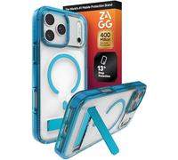 ZAGG Santa Cruz Snap - Funda con función atril para iPhone 17 Pro Max, color azul tranquilo, protección contra caídas (13 pies), compatible con carga MagSafe, tecnología antiamarilleamiento