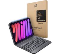 ZAGG Slim Book Mini iPad mini (A17 Pro)/ (Gen 6) Funda con teclado desmontable Bluetooth y funda protectora, delgada, compacta, bisagra magnética, múltiples ángulos de visión, escritura ergonómica