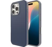 ZAGG SoHo Snap - Funda para iPhone 16 Pro, compatible con MagSafe, protección contra caídas de 10 pies, con infusión de grafeno, carga inalámbrica, ecológica, diseño de dos tonos, azul marino y gris