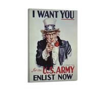 ZAHAABWS Póster artístico de Uncle Sam I Want You to Join The United States Army Art Poster Cuadro decorativo lienzo para pared e impresión artística moderna para dormitorio familiar, pósteres de