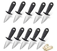 ZAHD 10 Piezas Shucker Set mariscos Cuchillo Ostras Profesional Abre Cuchillo para ostras Acero Inoxidable Abridor De Ostra Cuchillo para ostras de Acero para ostras, mariscos, mejillones (10)