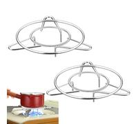ZAHD 2 Piezas Rejilla de Quemador de Anillo de Soporte de Wok Genérico Anillo Reductor de Estufa Adaptador Fuego Cocina Gas Soporte Adaptadores Anillo de Estufa de Gas para café Caliente Pot (Plata2)