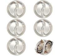 ZAHD 5 PCS Bandejas para Servir Ostras de Acero Inoxidable Bandeja de Servicio en Forma de Cáscara de ostra Platos de Salsa Platos de Ostras de Acero Inoxidable Estufa para ostras (Plata, 12cm)