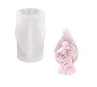 ZAHD Molde de Silicona de la Madre María de ala Moldes De Natividad de diseño Molde de silicona hacer velas de la familia Angel Para decoración de pasteles, jabones, velas perfumadas, resina, arcilla