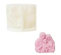 ZAHD Sagrada Familia Molde de Vela Maria Moldes para Velas de la Santa María Familia Virgen aromaterapia moldes de natividad de la santa hacer maria familia José con Jesús Molde de Silicona (Blanco)