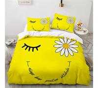 ZAHOCAI Funda Nordica 150x190 cm Smiley Amarillo 110gsm Microfibra Funda Edredon + 1 Fundas De Almohada 50x80cm,Apto para Adultos Y NiñOs Fundas Nordicas