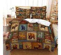 ZAHOCAI Funda Nordica 240x260 cm Oso A Cuadros Azul 110gsm Microfibra Funda Edredon + 2 Fundas De Almohada 50x80cm,Apto para Adultos Y NiñOs Funda De EdredóN