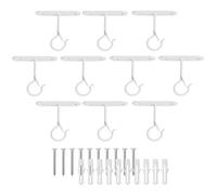 Zahoken Ganchos Q para Colgar - 10 Unidades De Colgador En Forma De Q Con Clip Metálico | Soportes Exteriores para Guirnaldas Luminosas,para Garaje Jardín Porche Pared Techo y Decoración Navideña