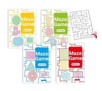 Zahoken Libros De Laberintos para Niños,Libros De Actividades Educativos con Laberintos Infantiles - 4 Piezas Juguete De Papel De Actividad De Aprendizaje Sensorial para Interacción Padre-Hijo Aula