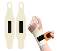 ZAHRVIA Muñequera de Tela Suave Ultrafina de 2 Piezas, Muñequera Elástica para Tendinitis, Tendinitis Leve, Túnel Carpiano, Muñequera de Doble Compresión para Deportes, Trabajo y Sueño (Beige)