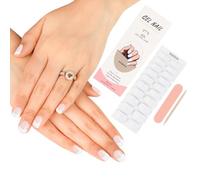 ZAHRVIA Pegatinas de Gel | Línea Morada Lámina para Uñas | 20 Pcs Semicurado (White French)