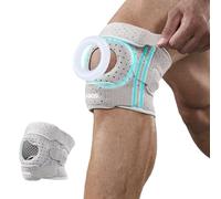 ZAHRVIA Rodillera Ajustable Unisex con Estabilizadores Laterales y Almohadilla Gel Rotuliana,Ideal para Correr, Deporte, Fitness (Gris)