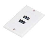 ZAICOLER Adaptador USB Estuche de Carga Múltiple, Placa de Pared USB 3.0 de 2 Puertos con Transmisión de Alta Velocidad Montaje en Panel USB Tomas de Corriente USB Receptáculos para