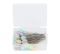 ZAICOLER Alfiler de Costura, 100 Uds., Alfileres Rectos con Cabeza de Flor para Coser Proyectos de Bricolaje para el Hogar (Flor de Ciruelo Ligera)