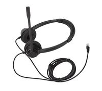 ZAICOLER Auriculares Telefónicos RJ9 con Cancelación de Ruido, Auriculares Binaurales para Teléfono Móvil y Oficina con Micrófono para Conversaciones Claras, Negro