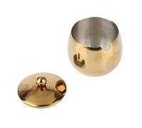ZAICOLER Azucarero de Acero Inoxidable con Tapa, Tarro de Azúcar Apto para Lavavajillas, Recipiente para Condimentos, Versátil para el Hogar, Hotel y Cafetería, 9,3x9,5 Cm (GOLD)