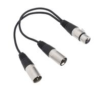 ZAICOLER Cable Y XLR Macho Dual para Calidad de Sonido de Alta Fidelidad Y Transmisión Estable, Ideal para Amplificadores Mezcladores de Escenario de Estudio, 30 Cm de Longitud, Color Negro (1PC)
