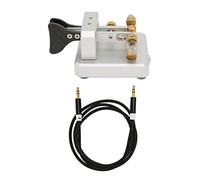 ZAICOLER Clave Automática de Código Morse de Corta con Contactos Estables, Clave de Telégrafo de Latón para Entusiastas de la Radio, 80 X 80 X 50 Mm (Silver)