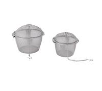 ZAICOLER Colador de té de Malla de Acero Inoxidable, Filtro de Malla Fina con Doble Hebilla y Cadena de Gancho Larga, para Cocinar Sopa de té, 2 uds. (Diámetro: 8,5 cm/3,3 pulgadas + 11 cm/4,)