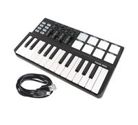 ZAICOLER Controlador de Teclado MIDI USB de 25 Teclas, 8 Pads de Disparo Retroiluminados, 4 Perillas de Control y 4 Controles Deslizantes con Teclas Sensibles a la Velocidad, Ideal para OS X y