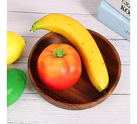 ZAICOLER Cuenco Redondo de Madera para Servir, Bandeja para Postre, Plato para Ensalada con Bordes Elevados, Ideal para Sopa, Fideos y Comedor de Cocina (17,5 * 4 cm)