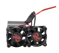 ZAICOLER Disipador de Calor de Metal RC Radiador de Doble Ventilador Eficiente para HPI/HSP/Axial 1/10 RC Modelo de Coche, Aleación de Aluminio de 540/545/550 Enfriador de Motor para /, Rojo (BLACK)