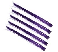 ZAICOLER Juego de 5 Pinzas para el Pelo Liso y Colorido para Mujer, Postizo Largo para Aspectos Destacados de la Fiesta de Cosplay (PURPLE)