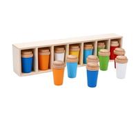ZAICOLER Juego de Combinación de Colores de Botellas, Juguetes a Juego con Desafío de Volteo de Botellas de Madera, Divertido de Mesa Familiar con Diseño Educativo Interactivo, Ideal para Niños,