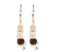 ZAICOLER Juguete para Masticar Loros, Esponja de Ratán Natural, Cono de Pino, Juguete para Morder para Decoración de Jaulas de Pájaros, No Tóxico para el Cuidado de la Boca de Loros, 2 uds.