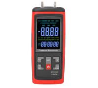 ZAICOLER Medidor de Presión Digital, Medidor de Presión Diferencial de Doble Puerto, de LCD Retroiluminado con Almacenamiento de Datos, Ideal para Calibración de Medición de Gas, Pruebas de